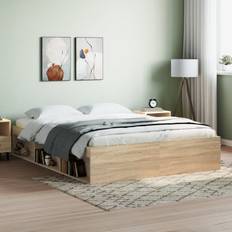 Brun Sengeben vidaXL Sengeramme 160x200 cm Sonoma-eg Sengeben
