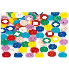 Pink Buttons Baker Ross ET282 Self-Adhesive Buttons Pack of 200, craft Supplies for Kids Arts Activities