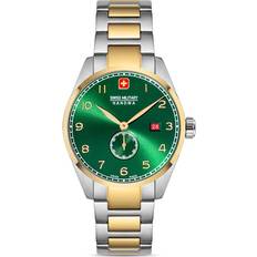 Silver And Gold Bracelet With Green