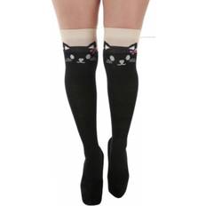 Knæstrømper Cat Over The Knee Socks with Tail - Sort