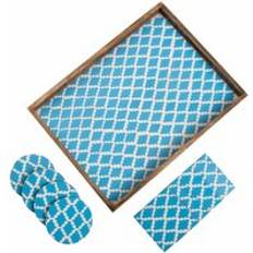 Penguin Home Set Of Tray Matching Aqua