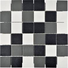 Mosaik Mosaik-Netzwerk Mosaikfliese keramik bad dusche schwarz weiß grau wb14-2213-r10 1 matte mix weiß schwarz metall Wand