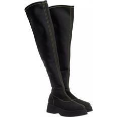 Ganni Retro Flatform Overknee Sockboot - Schwarz