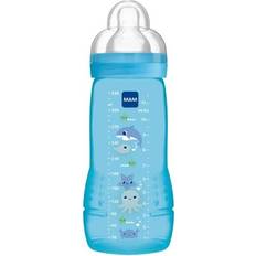 Schwarz Saugflaschen Mam Easy Active Babyflasche, 330 ml 6 Monate X-Durchfluss-Sauger, ultraschnelle Geschwindigkeit, Blau