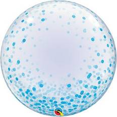 Qualatex 2ft, Blue Deco Bubble Confetti Balloon 2ft