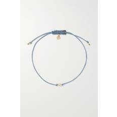 Tiny Evil Eye 14-Karat Gold Cord Diamond Bracelet - One Size