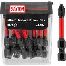 Saxton 10x PH2 50mm Impact Duty Screwdriver Drill Driver Bits Sets Tic Tac Box Dewalt Milwaukee Bosch