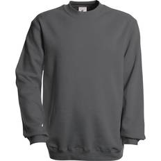 Steel Jumpers Set In Modern Cut Crew Neck Sweatshirt Dark Grey