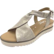 Gabor Women Shoes Gabor Metallic Rich Leather Twist-Front Sandals