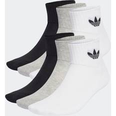 Beige Socks adidas Originals Quarter Socks 6-Pack - White/Medium Grey Heather