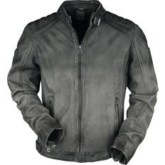 Grey - Leather Jackets Gipsy Vincente LAMOC Leather Jacket anthracite