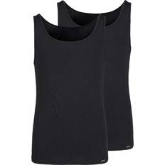 Jungen - Schwarz Tanktops Skiny Tank Top Doppelpack Black 164