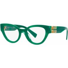 Miu Miu Glasses Miu Miu MU01VV 15H1O1 Green Size (Frame Only) Blue Light Block Available