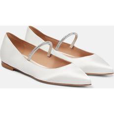 Gianvito Rossi Lave sko Gianvito Rossi Satin Krystal Ballerina Sko Dame - Hvid