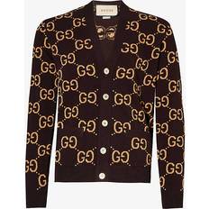 Gucci Cardigans Gucci Cardigan GG aus Jacquard Braun