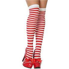 BigBuy Carnival Costume Stockings Striped One Red