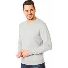 CastlePoint V Neck Knitted Jumper Light Grey