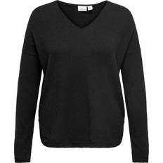 Dame - Multifarvet Sweatere Only Carmakoma Trøje carMargareta LS Pullover Knt Sort 42/44