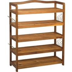 Shoe Racks on sale Homcom 5 Tier Acacia Shoe Rack