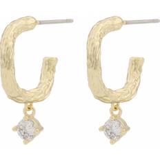 Smycken Snö of Sweden oval pendant ear Gold/clear-Onesize