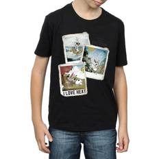 Disney Frozen Boys Olaf Polaroid Cotton T-Shirt - Noir