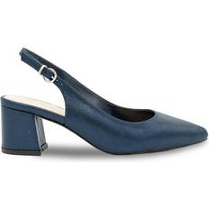 Paradox London Flynn Shimmer Wide Fit Slingback Heels, Navy