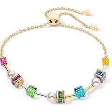 Beige Bracelets Coeur de Lion Graduated GEOCUBE Sliding Bracelet Gold Multicolour Spring