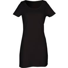 Dame - Skinn Kjoler Scoop Neck T-Shirt Dress Black