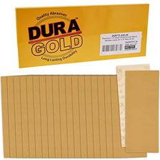 Power Tool Accessories Dura-Gold Premium 1/3 Sheet Gold Sandpaper Sheets, 320 Grit Box of 20 3-2/3" x 9" Size Hook & Loop Backing, Wood Furniture Woodworking, Auto Paint Jitterbug Sanders, Clip-On, Hand Sanding Blocks