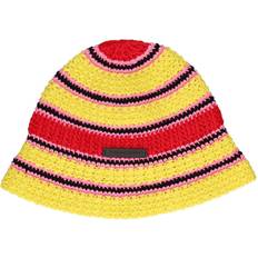 Stripes Hats Stella McCartney Yellow Logo Bucket Hat 5702 Pink