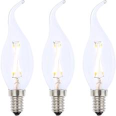 Litecraft Light Bulb E14 Small Edison Screw 2W led Candle in Clear 3 Pack