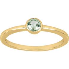 Blå Ringe Joanli Nor Forgyldt sølv ring 4mm lysegrøn