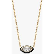 Astley Clarke White Topaz Pendant Necklace, Gold/Black