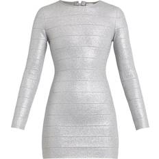 Herve Leger Disco Knit Long Mini Dress