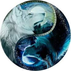 Glas Skärbrädor Grindstore Wolf Yin Yang Circular Chopping Board