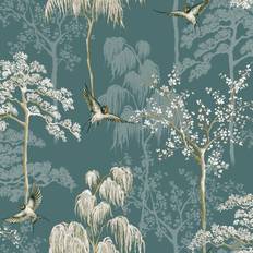 World of Wallpaper Japanese Garden Wallpaper Teal World of Wallpaper 946101