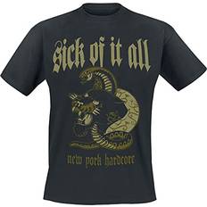 Top 2XL, Black Sick Of It All T Shirt Panther Band Logo New York Hardcore Official Mens