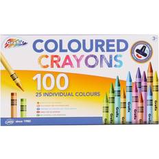 Grafix Pack of 100 Colouring Crayons with Sharpener