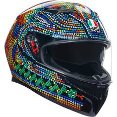 AGV K3 Rossi Winter Test 2018, Integralhelm Schwarz/Blau/Grün/Rot