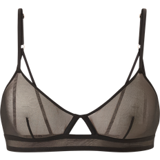 Understatement Mesh Cut-Out Triangle Bralette - Black