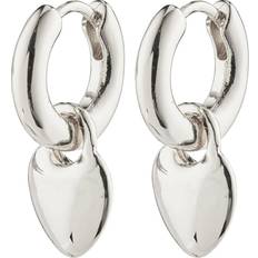 Pilgrim Sophia Heart Hoops - Silver