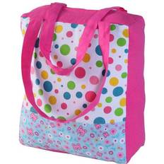 Multicoloured Fabric Tote Bags Homescapes 36 x 43 x 11 cm Cotton Multi Dots & Butterflies Design Shopping Bag