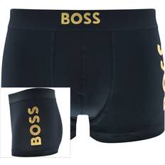 Jersey Unterhosen BOSS Eng anliegende Boxershorts aus Stretch-Baumwolle mit kurzem Bein und Logos in Metallic-Optik