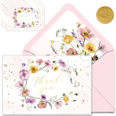 Party Supplies Gooji 4x6 Spring Floral Thank You Cards with Envelopes Baby Shower Thank You Cards Girl Bulk 20-Pack Watercolor, Bridal Shower Thank You Cards with Envelopes, Weddings, Blank Notes, Small Business