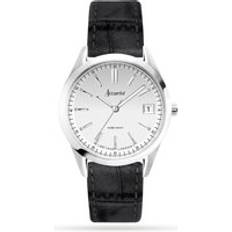 Accurist Unisex Wrist Watches Accurist Everyday Black Leather 36mm