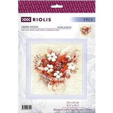 Wool Needlework Kits Riolis Cross Stitch Kit Bouquet With Lagurus & Cotton