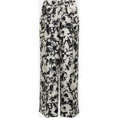 Chinos - Multifärgade Byxor Max Mara Fiordo printed silk wide-leg pants multicoloured