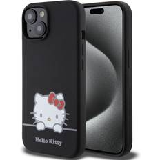 Hello Kitty iPhone 15 Skal Liquid Silicone Svart