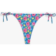 Mehrfarbig Bikinihosen Monki Bikini-Tanga mit seitlicher Bindung Blumen im 80er-Jahre-Stil, Bikini-Unterteil in Größe M. Farbe: 80s flowers