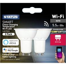 Status Smart 5.5W Pearl CCT LED GU10 Bulb 2 Pack